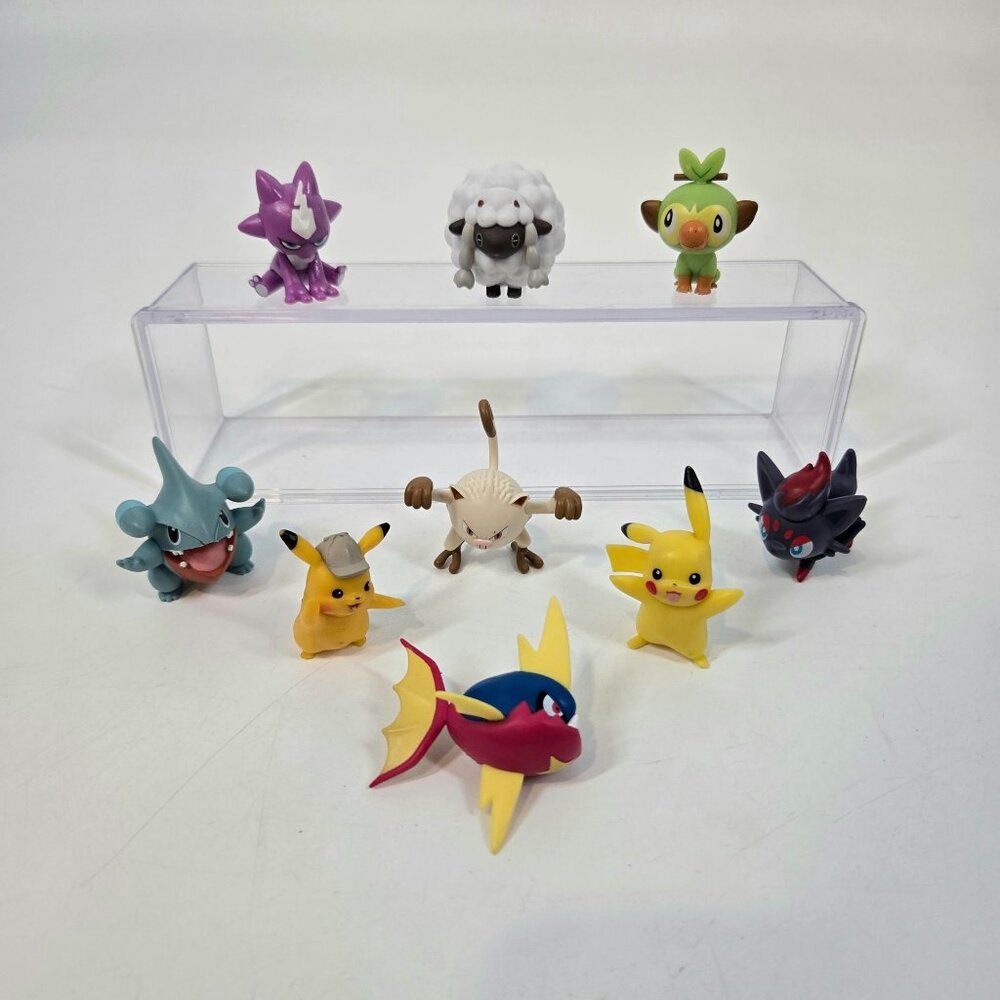 Pokemon Small Action Figures Lot of 9 Toxel Grookey Wooloo Mankey Carvanha Zorua
